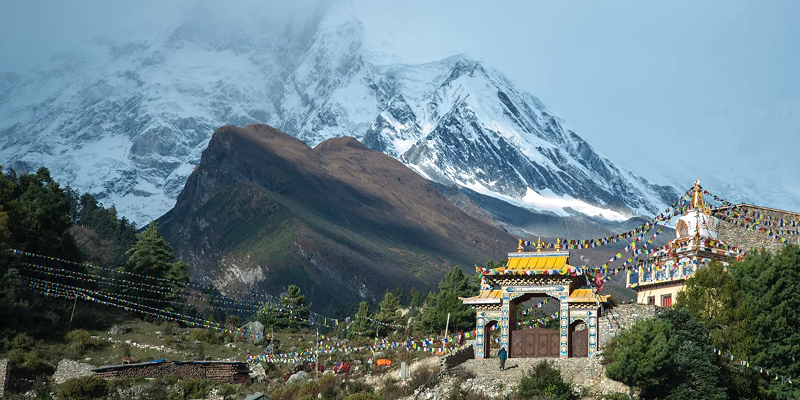 Monastery at the foot of Manaslu.